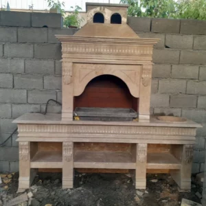 باربیکیو سنگی چهارپایه طرح گلبرگ