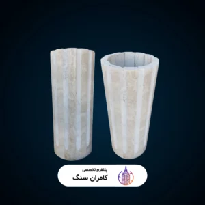 ستون سنگی گرد تراورتن و مرمریت